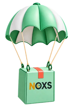 Colis NOXS Club parachuté avec le logo NOXS