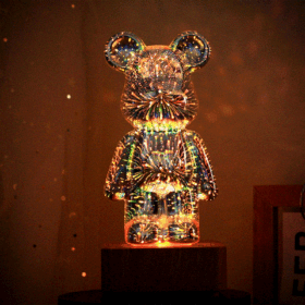 Veilleuse Ourson En Verre 3D